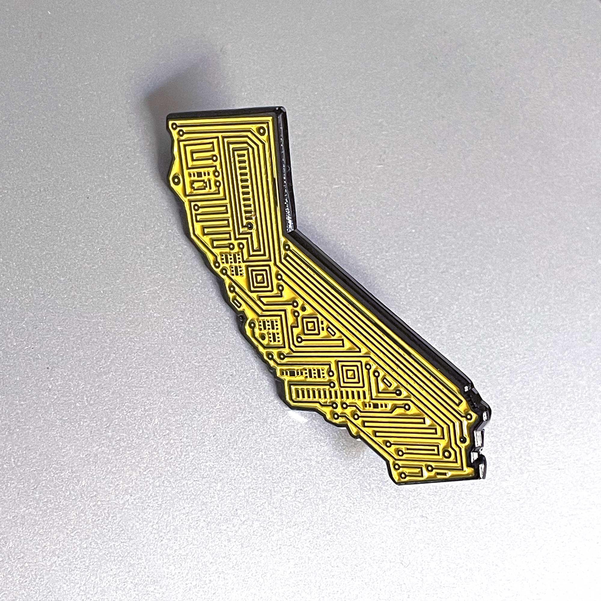 Techy California State Enamel Pin