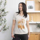 Womens V-neck t-shirt - Corgi with Platform Shoes
