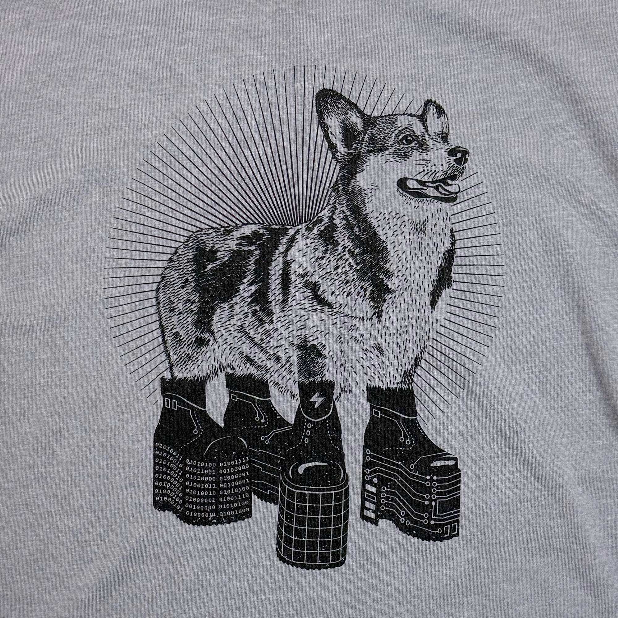 Corgi with platform shoes graphic tee for women