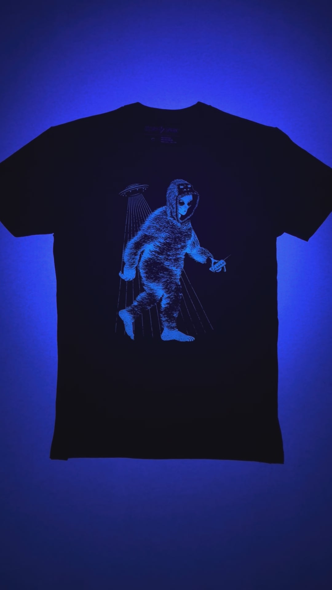 Alien Bigfoot glow in the dark t-shirt - STORY SPARK