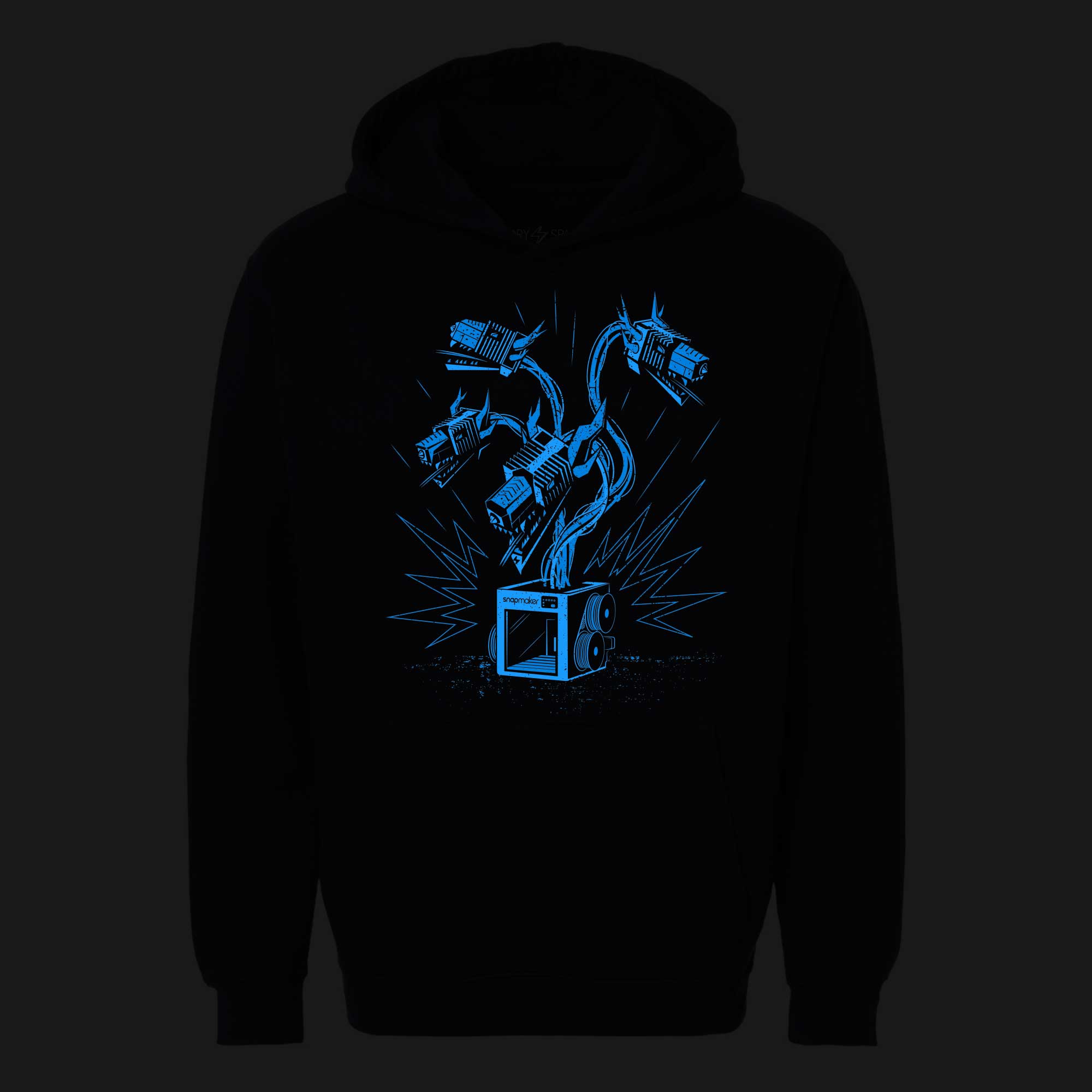 Glow in the dark hoodie - Snapmaker Hydra - Story Spark