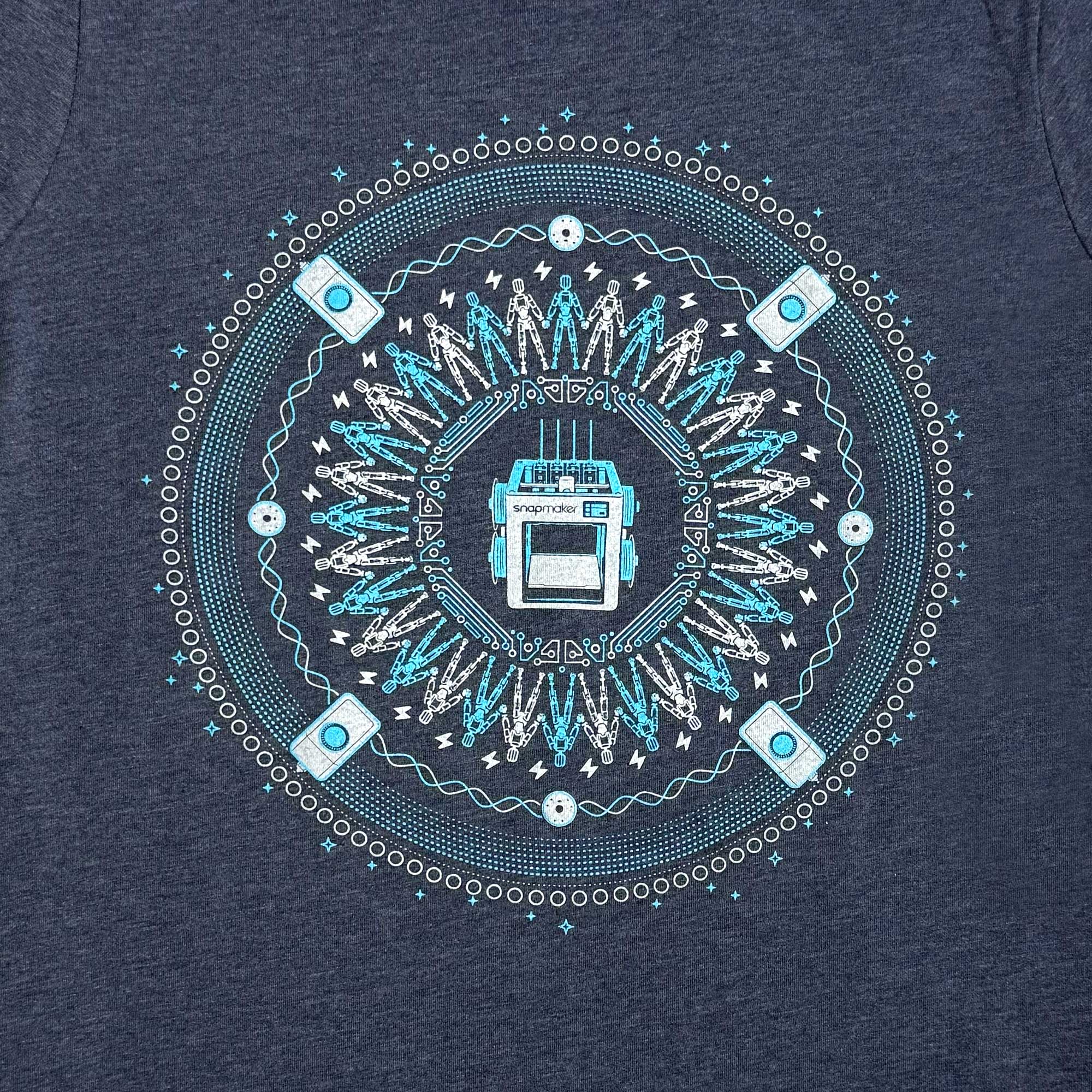Snapmaker 3d printer mandala womens t-shirt by STORY SPARK