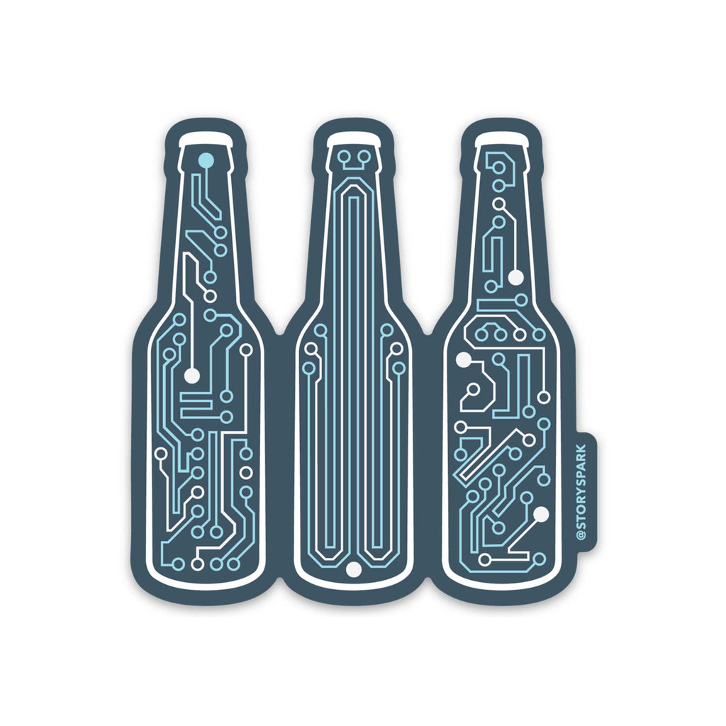 Techy Beer Sticker for Laptops and water bottles