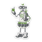 Matcha Boba Robot sticker - robot holding a matcha drink 