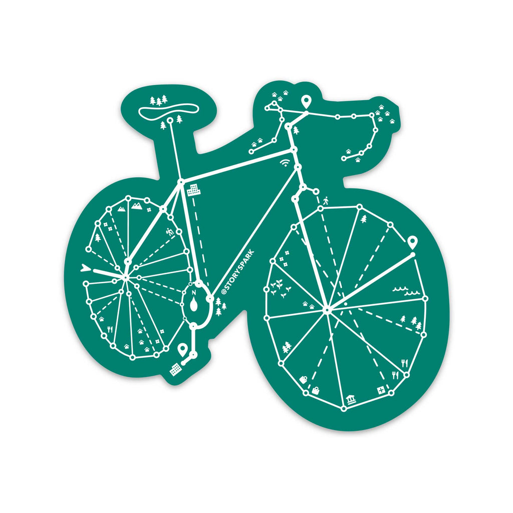 Road Bike Sticker for Cyclists and Map Lovers