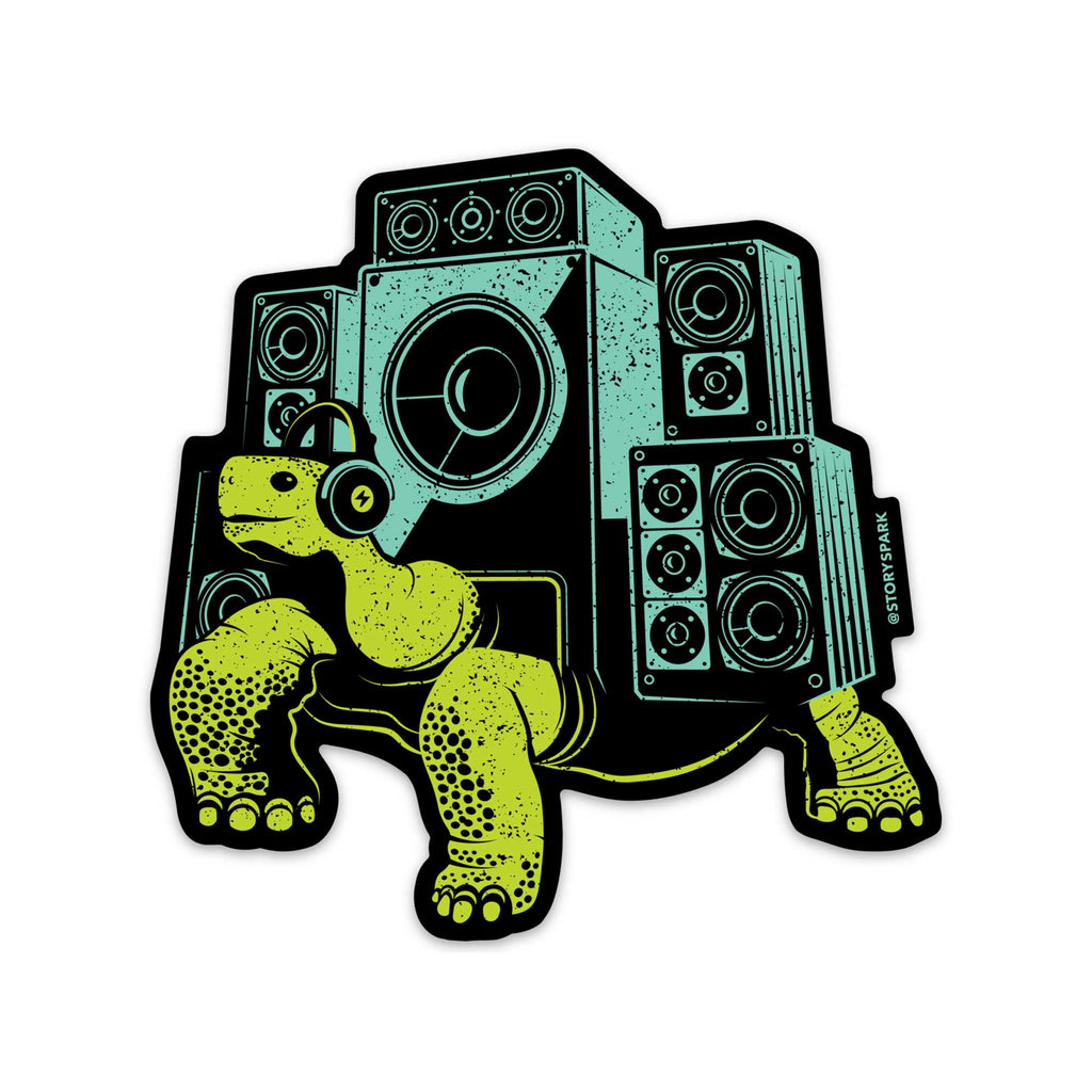 Boombox tortoise sticker for laptops and water bottles