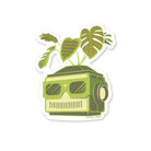 Solar Plant sticker - green robot with plant elements on a white background