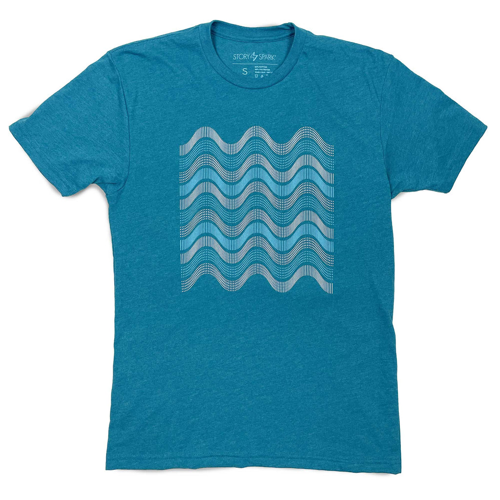 Digital Waves Graphic T-shirt - Streamlines by STORY SPARK