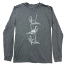 Techy Origami Cranes Long Sleeve Graphic T-shirt by STORY SPARK