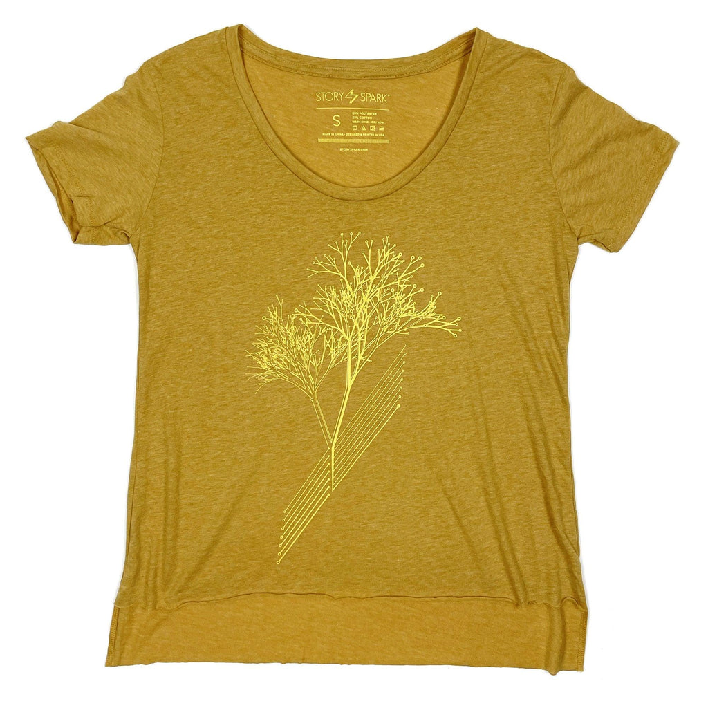 Circuit Tree Womens Scoop Neck T-shirt-STORY SPARK