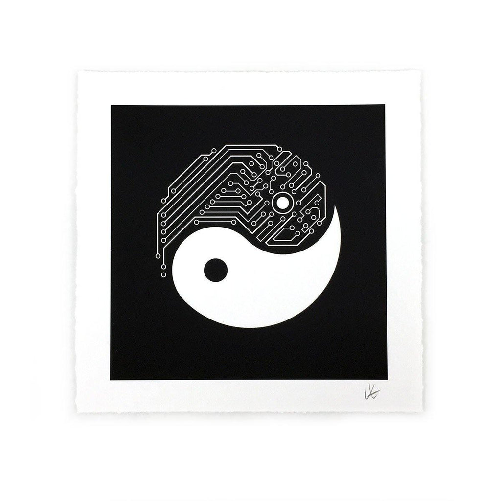 Yin Yang Tech Art Print-STORY SPARK