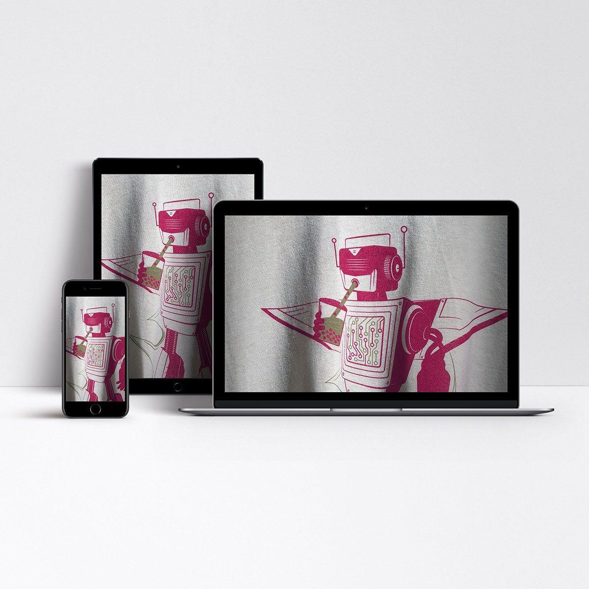 Digital Wallpapers - Super Boba Bot-STORY SPARK
