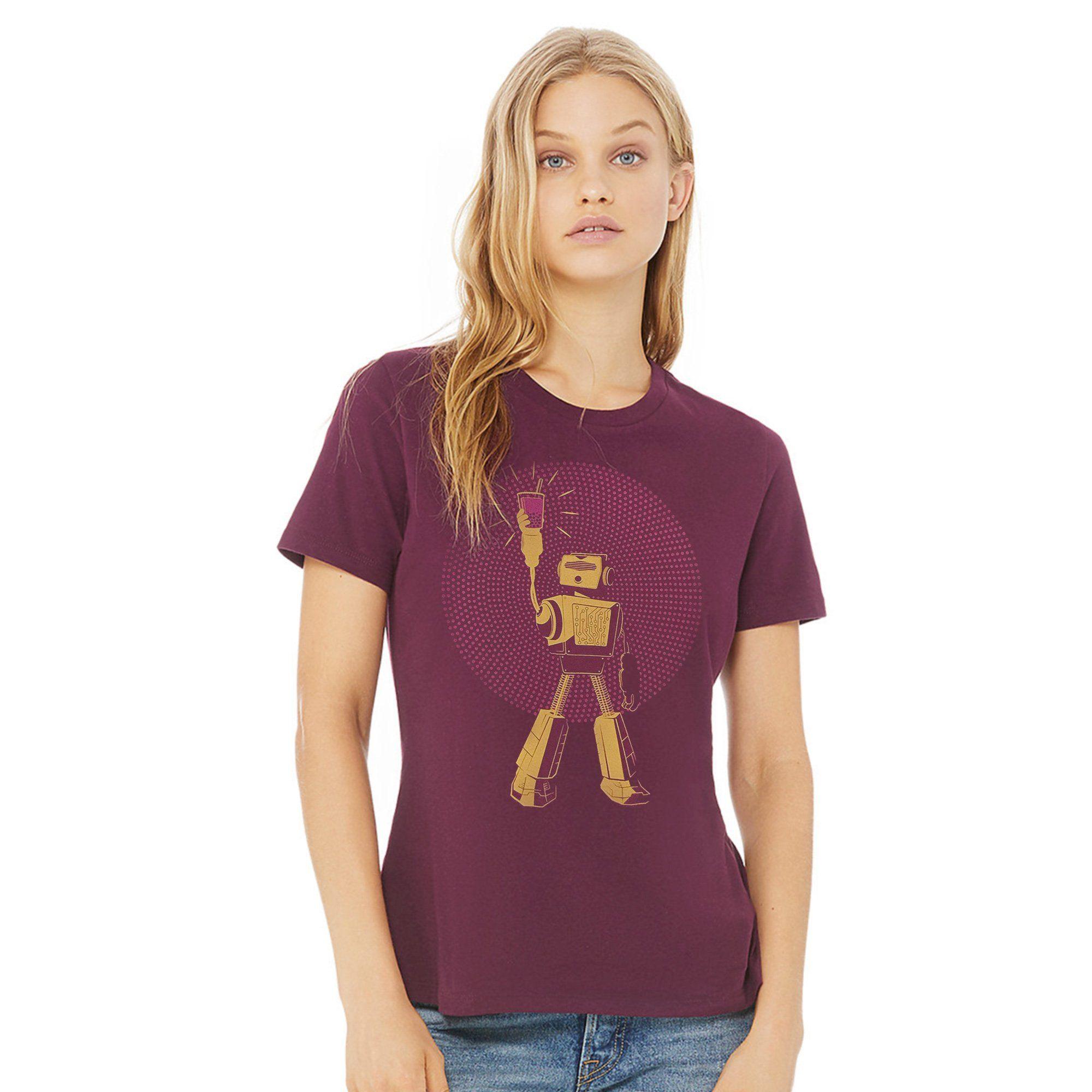 Womens graphic t-shirt with Boba Robot