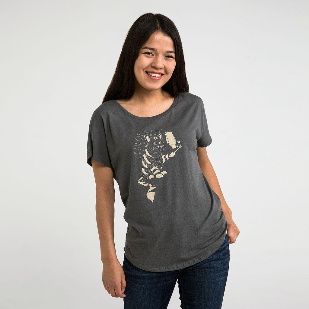 Snap Cat Dolman Shirt-STORY SPARK
