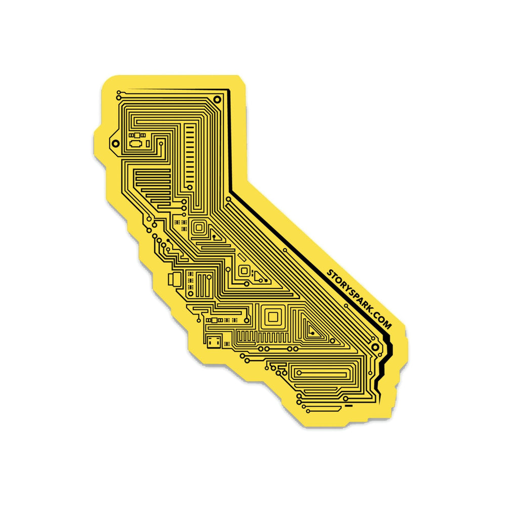 Cool techy California state sticker by Story Spark
