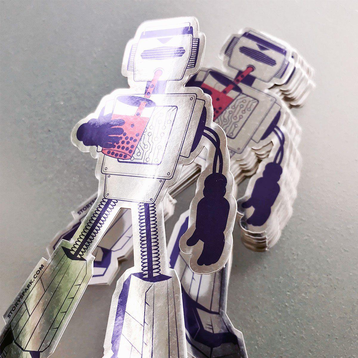 Boba Bot Mirrored Sticker by STORY SPARK